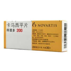 【得理多】卡马西平片 价格¥69.5 购买药店北京美信康年大药房 适应症1.复杂部分性发作（亦称精神运动性发作或颞叶癫痫）、全身强直-阵孪性发作、上述两种混合性发作或其他部分性或全身性发作；对典型或不典型失神发作、肌阵孪或失神张力发作无效。2.三叉神经痛和舌咽神经痛发作，亦用作三叉神经痛缓解后的长期预防性用药。也可用于脊髓痨和多发性硬化、糖尿病性周围性神经痛、患肢痛和外伤后神经痛以及疱疹后神经痛。3. 预防或治疗躁狂-抑郁症；对锂或抗精神病药或抗抑郁药无效的或不能耐受的躁狂-抑郁症，可单用或与锂盐和其它抗抑郁药合用。4.中枢性部分性尿崩症，可单用或氯磺丙脲或氯贝丁酯等合用。5.对某些精神疾病包括精神分裂症性情感性疾病，顽固性精神分裂症及与边缘系统功能障碍有关的失控综合征。6.不宁腿综合征（Ekbom综合征），偏侧面肌痉孪。7.酒精癖的戒断综合征